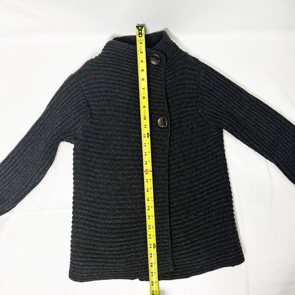 Fisherman Out of Ireland Knit Craft Ribbed Charcoal Button Sweater Jacket Sm. - Picture 16 of 16